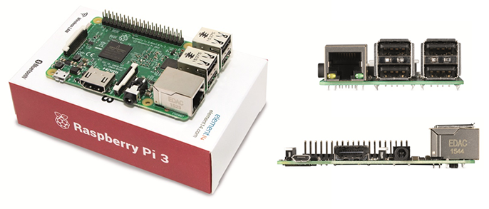 Raspberry Pi version 3 : différents angles de vue