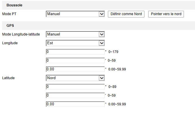 Configuration de position