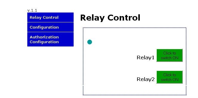 Interface de contrôle des deux relais