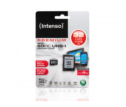 Carte micro SD 32 GB Classe 10 Premium - Intenso