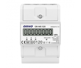 Compteur énergie triphasé certifié MID avec afficheur et sortie impulsion - ORNO