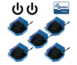 Pack de 5 modules 2 relais Z-Wave Plus encastrable - QUBINO