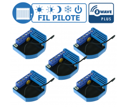 Lot de 5 modules Fil Pilote encastrable Z-Wave Plus - QUBINO