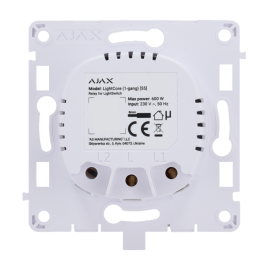 Interrupteur tactile ON/OFF sans neutre pour éclairage ou appareil électrique - Ajax Systems