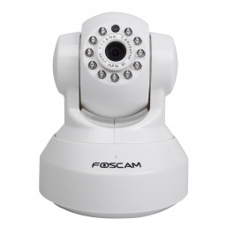 Caméra IP HD 720p blanche motorisée vision nocturne WiFi - Foscam