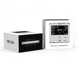 Thermostat chaud et froid pour ventiloconvecteur Noir et Argent - Heltun