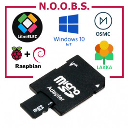 Carte Micro SD 8Go (adaptateur inclus) avec Noobs Raspberry PI pré-installé