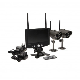 Système de surveillance autonome avec écran et deux caméras - Orno