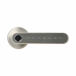 Poignée de porte connectée grise avec clavier et lecteur biométrique - Orno