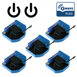 Pack de 5 modules 2 relais Z-Wave Plus encastrable - QUBINO