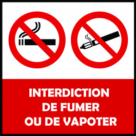 Panneau PVC 3mm Interdiction de fumer - Wizelec