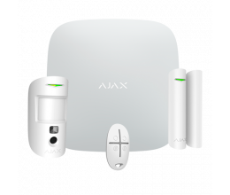 Kit d'alarme professionnel avec caméra, détecteur et télécommande blanc - Ajax Systems