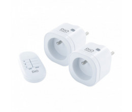 Pack de 2 Mini Prises DiO Connect WiFi et 433MHz avec télécommande - DIO