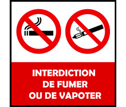 Panneau PVC 3mm Interdiction de fumer - Wizelec