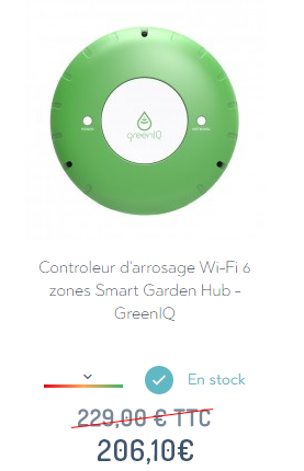 Contrôleur d'arroszage WiFi GreenIQ